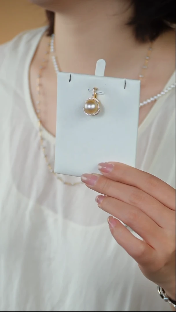 银S925镶嵌海水珍珠颈饰1