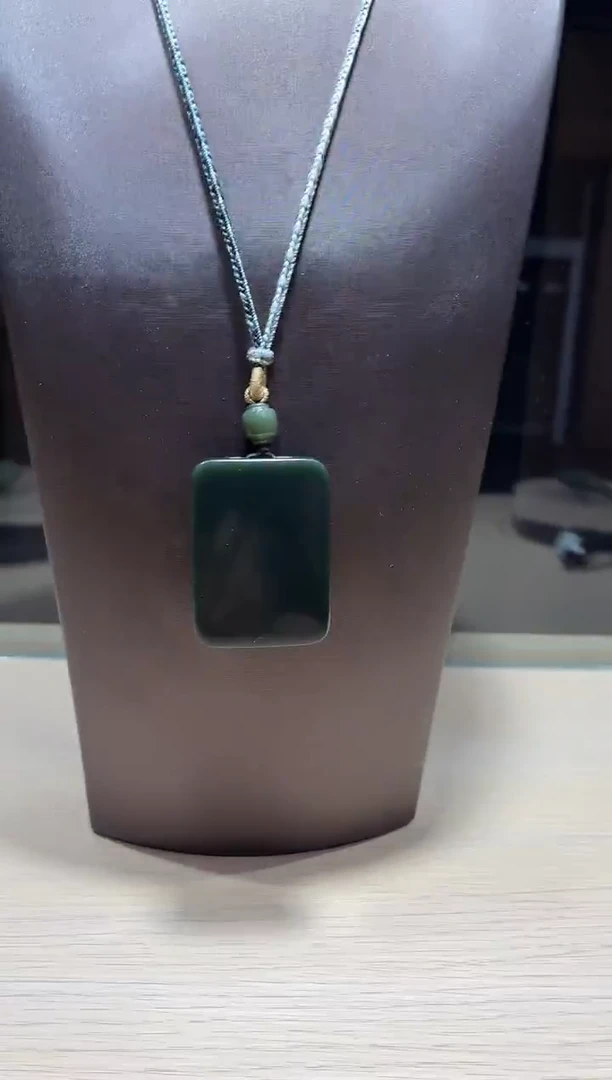 吊坠(不含链)未镶嵌和田玉塔青无事牌