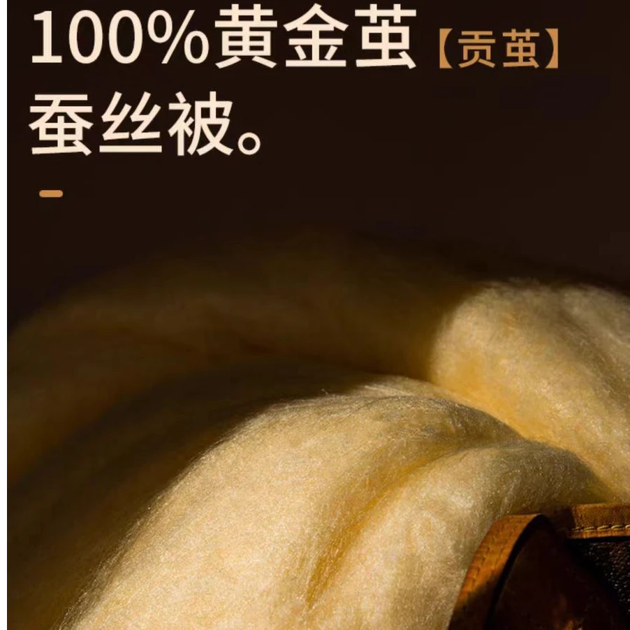 （100%桑蚕丝）天然黄金蚕丝被100%桑蚕丝空调被冬被春秋被手工婚