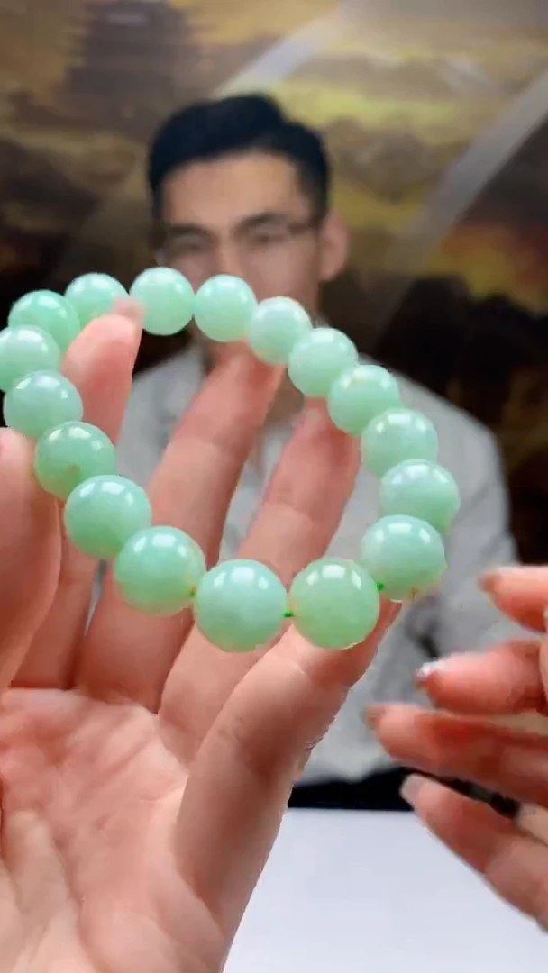 【闪购商品】定制翡翠未镶嵌1085ry-毛货挂手串 33