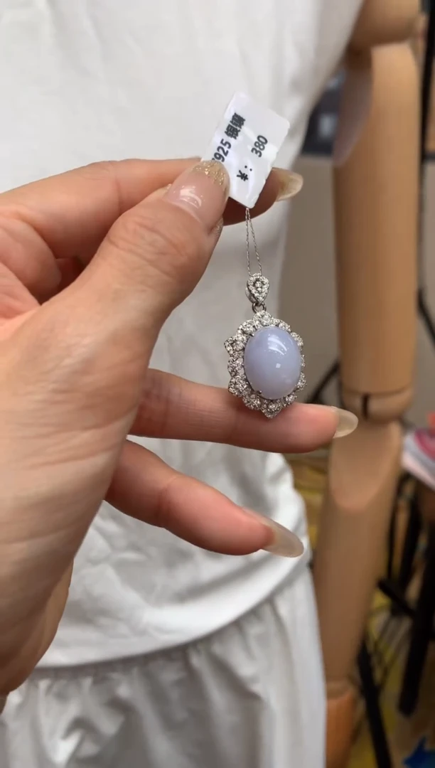 【闪购商品】翡翠颈饰银S925镶嵌蛋面