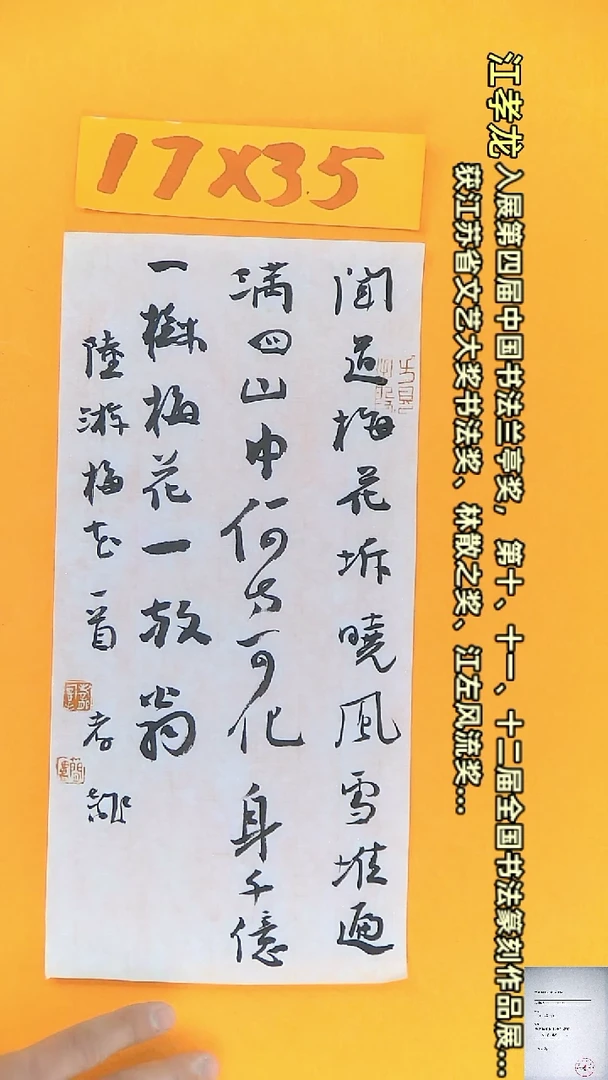 【闪购商品】书法江孝龙书法作品梅花17*35