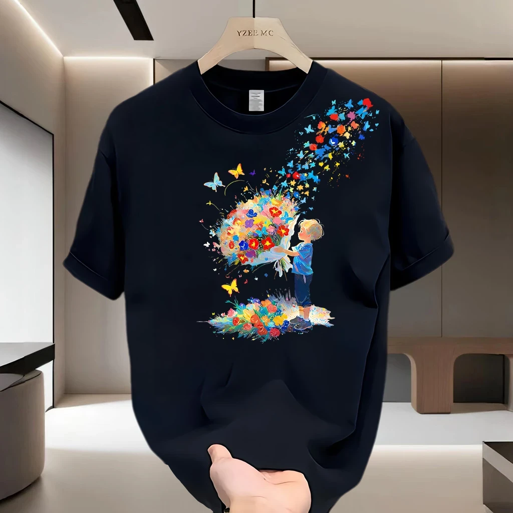 美式痞帅重磅纯棉短袖T恤青年男女款夏季ins潮牌男士圆领百搭上衣