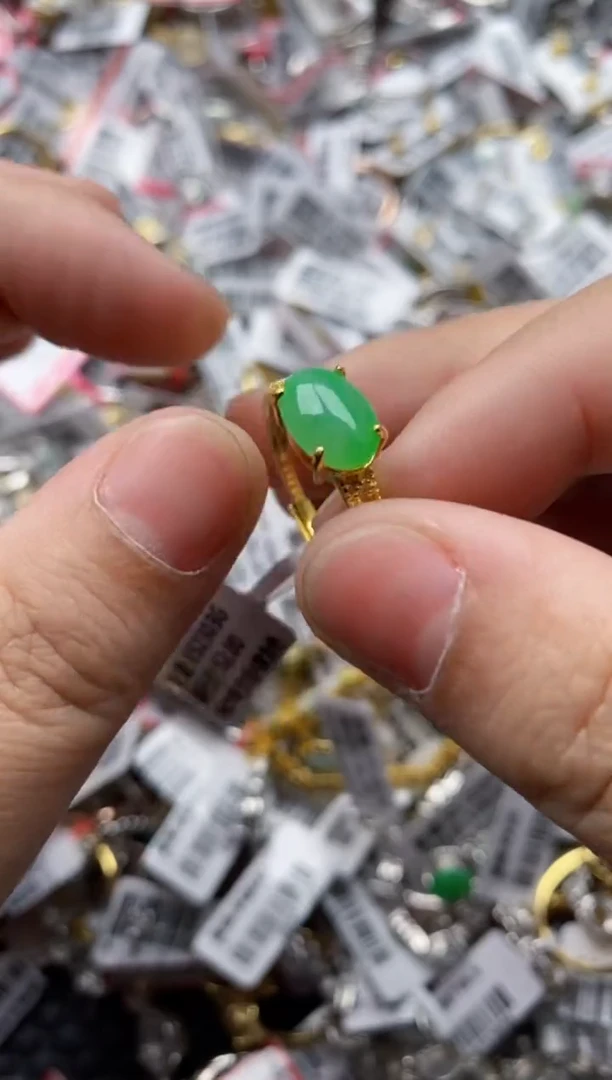 【闪购商品】翡翠戒指银S925镶嵌6666---6