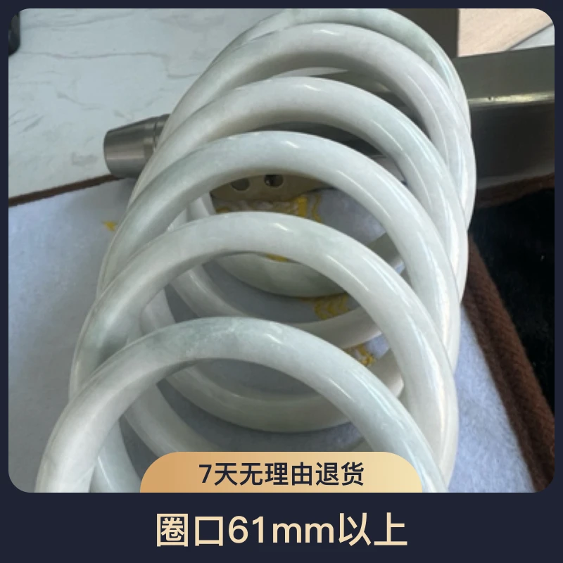 天然翡翠手镯a货女款白色精美平安镯