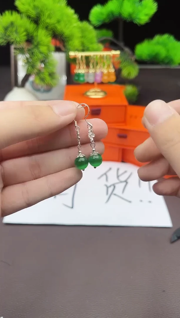 【闪购商品】玛瑙/玉髓耳钉银S925镶嵌212000