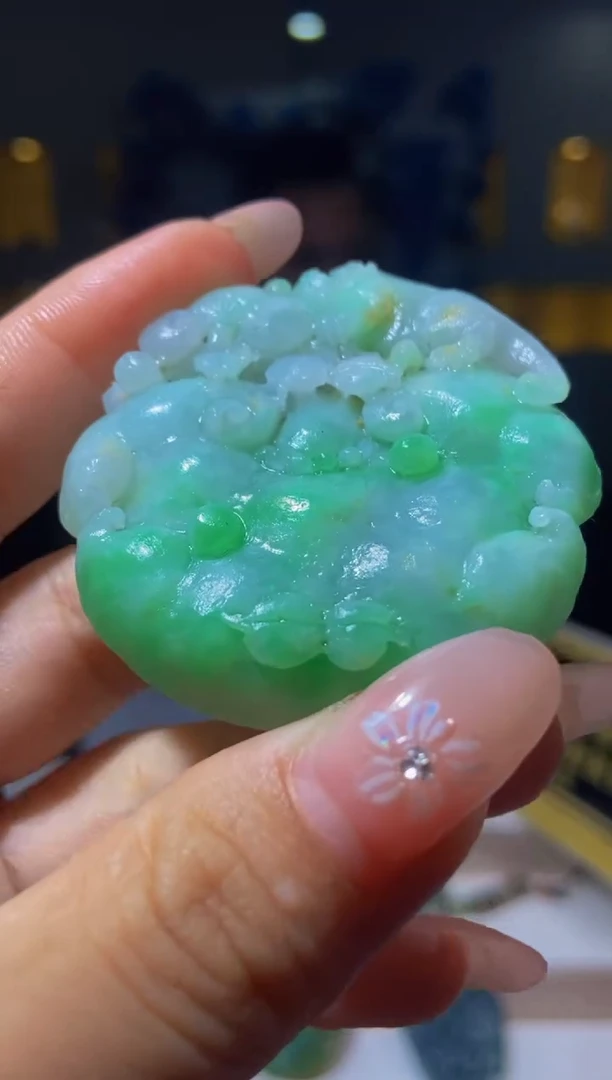 18K金镶嵌定制翡翠闪购毛货链接SM065