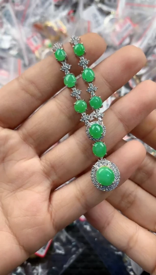 银S925镶嵌戒指翡翠3333----4