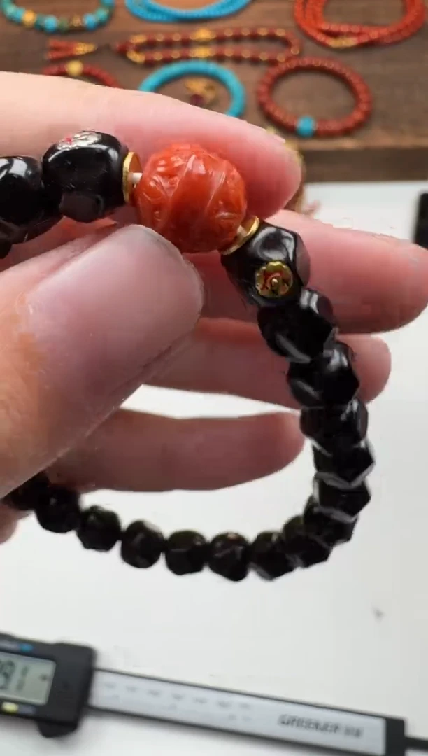 手串椰蒂18K金镶嵌薯***～手串手串