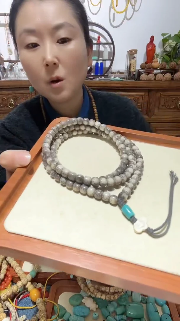 手串星月菩提糯冰级河豚大留白