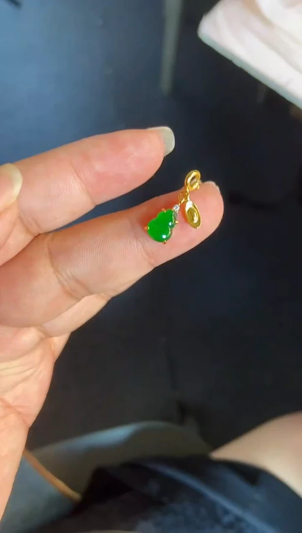 翡翠银S925镶嵌吊坠(不含链)1