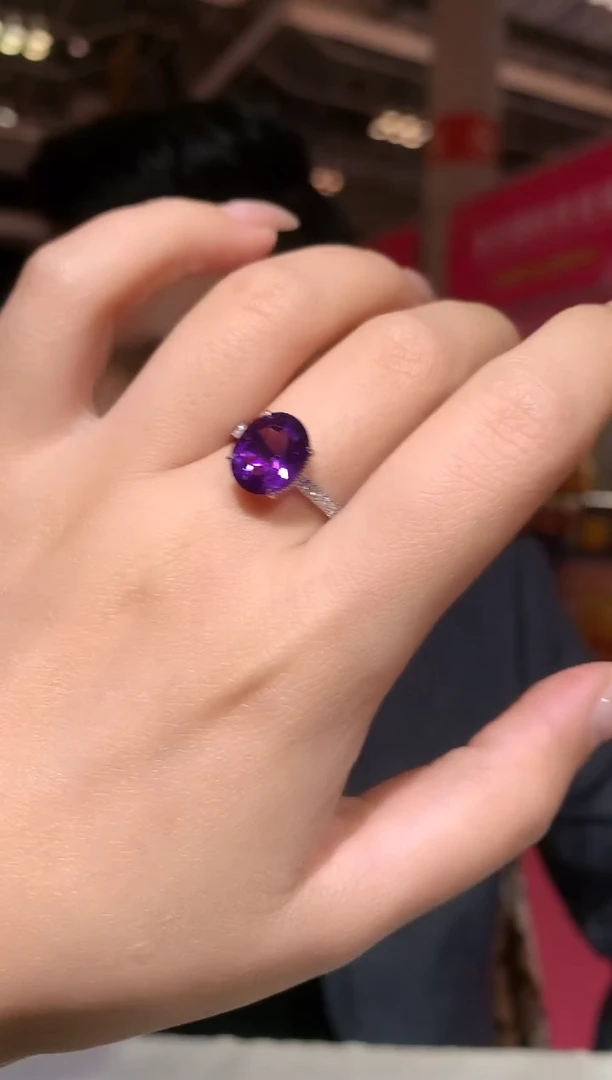 银S925镶嵌戒指水晶【宝石世家严选】