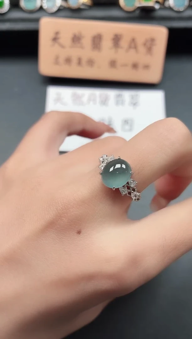银S925镶嵌戒指翡翠111
