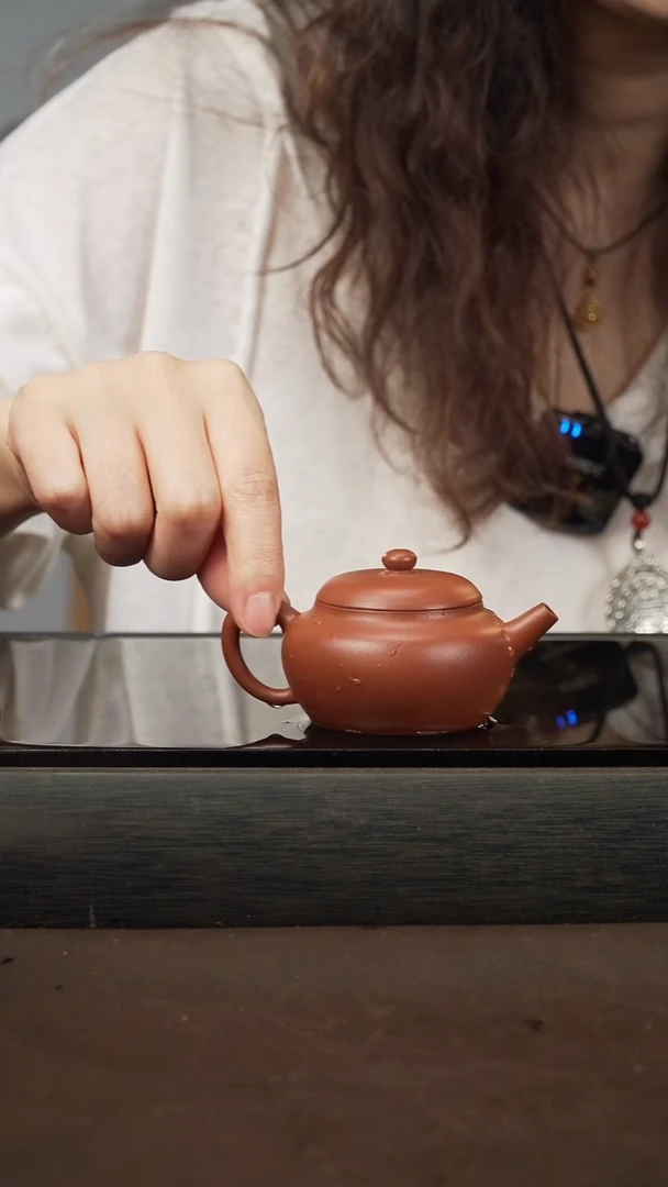 茶壶紫砂古****️100 柿圆 赵庄朱泥 85cc