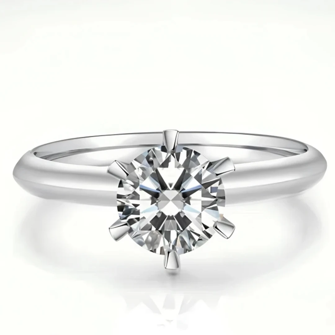 【BLZJ18AU】18K经典时尚 T家六爪女戒