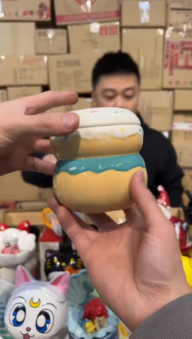 【闪购商品】杯小号蓝色甜甜圈带盖罐