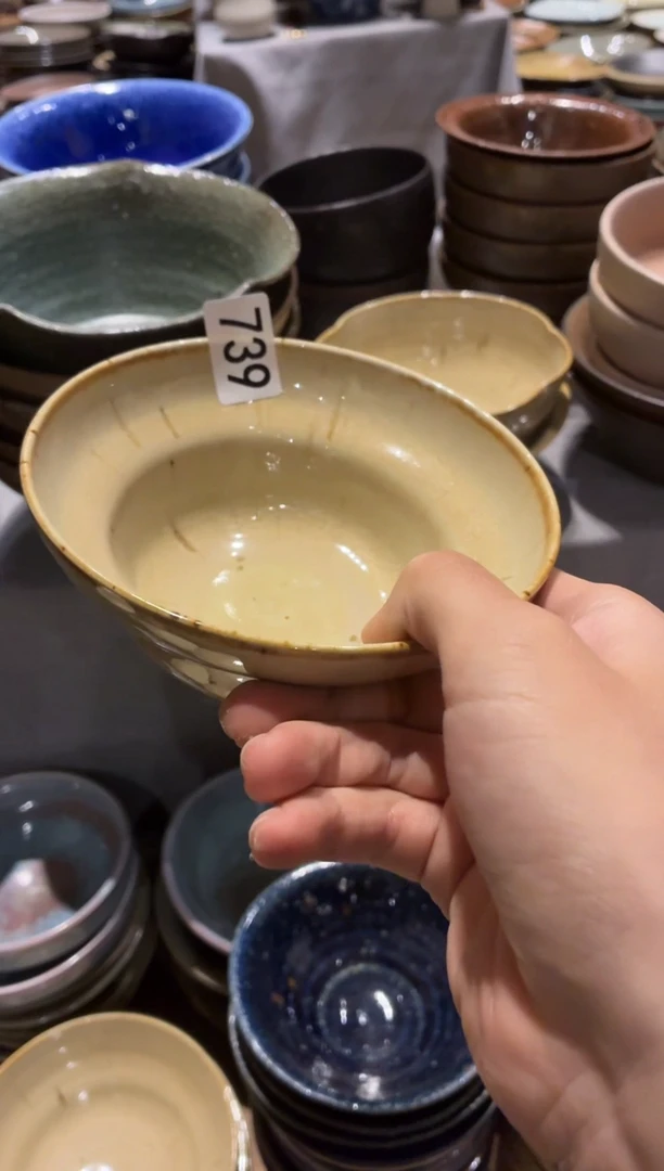 瓷片雪*酥739陶泥黄葫芦汤碗
