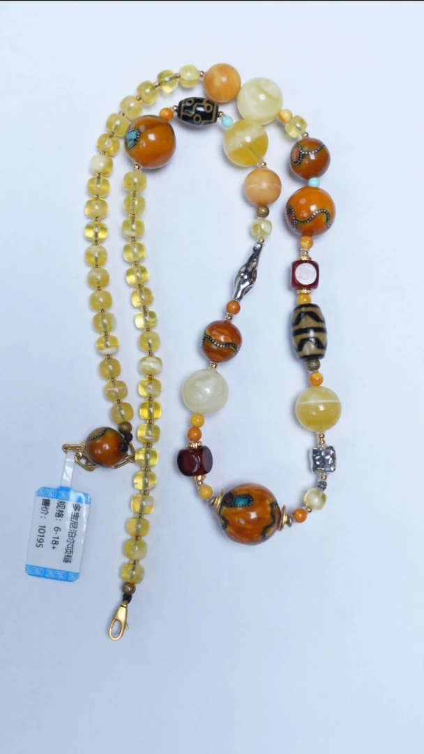 蜜蜡颈饰未镶嵌多宝尼泊尔项链6-18mm