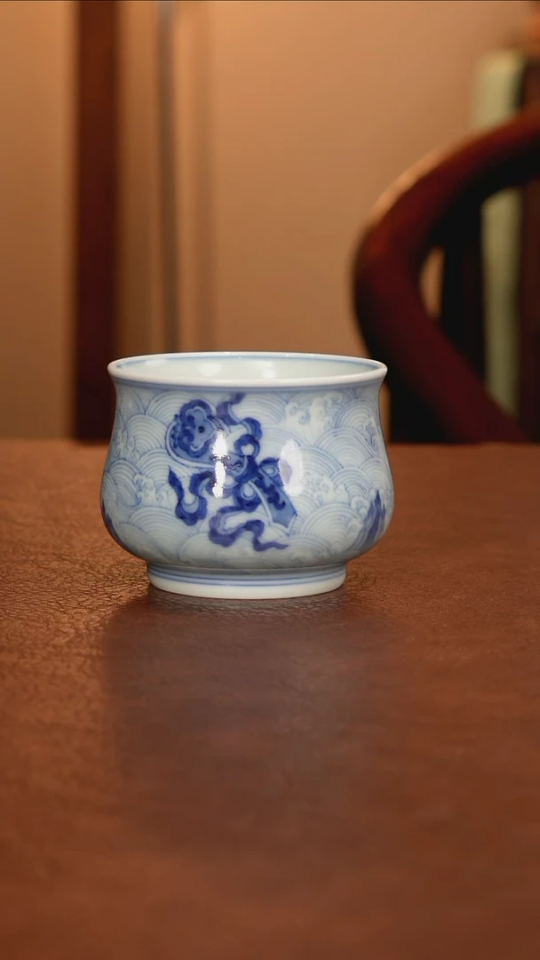 景德镇瓷器，明成化青花瓷手绘茶具~预售