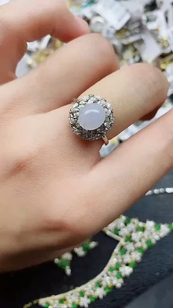 银S925镶嵌戒指翡翠1