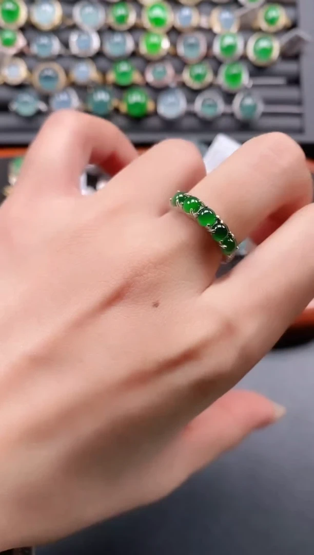 银S925镶嵌戒指翡翠11111