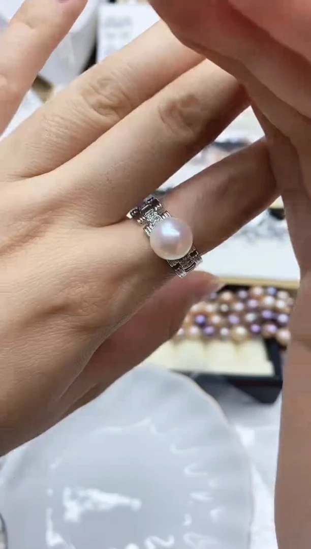 未镶嵌戒指淡水珍珠戒指