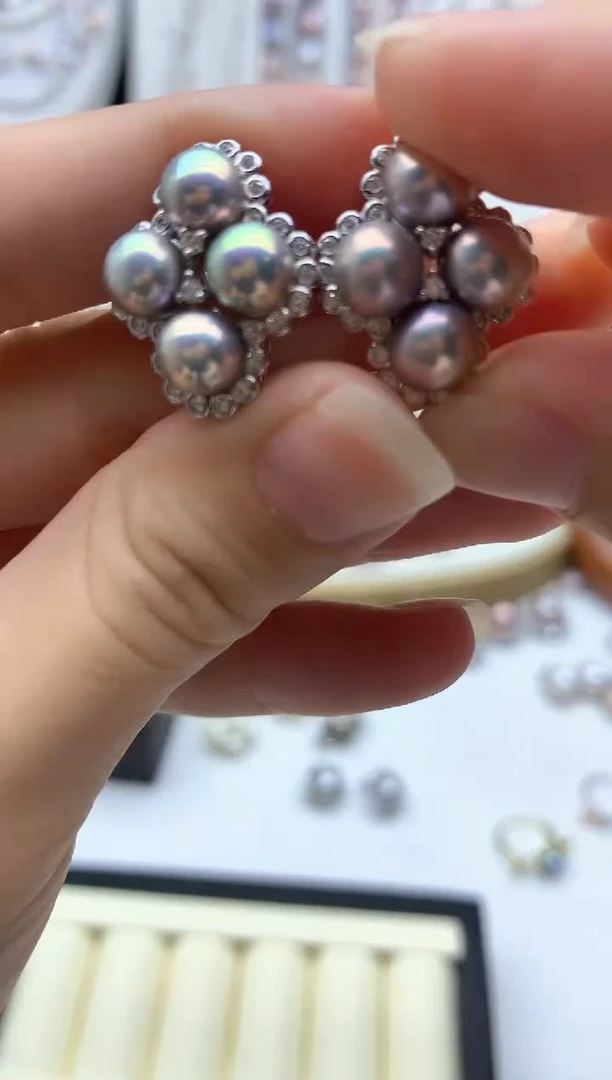 未镶嵌淡水珍珠耳饰耳环