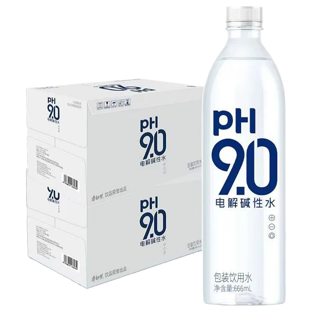 【到手两箱】康师傅PH9.0电解碱性水666ML*30整箱家庭聚会办公优选