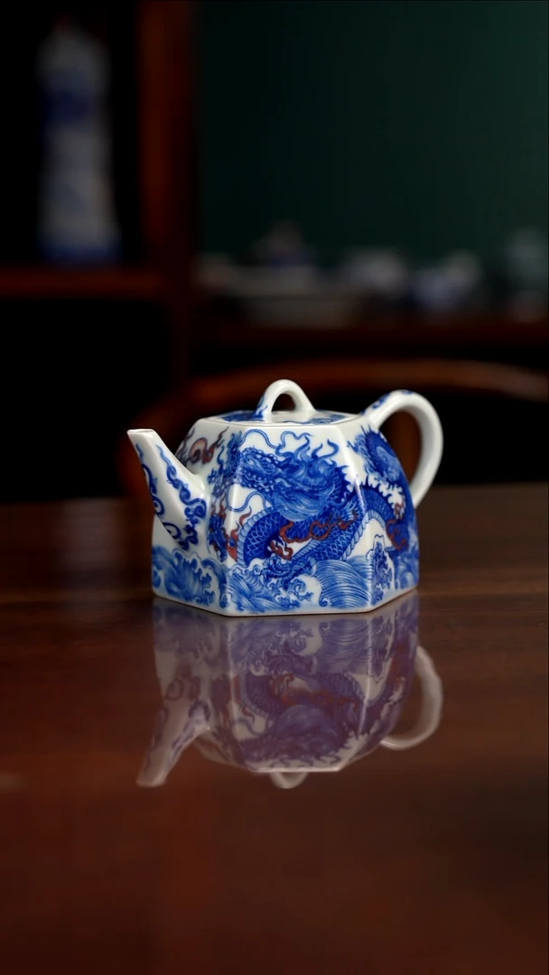 自成堂柴窑青花釉里红