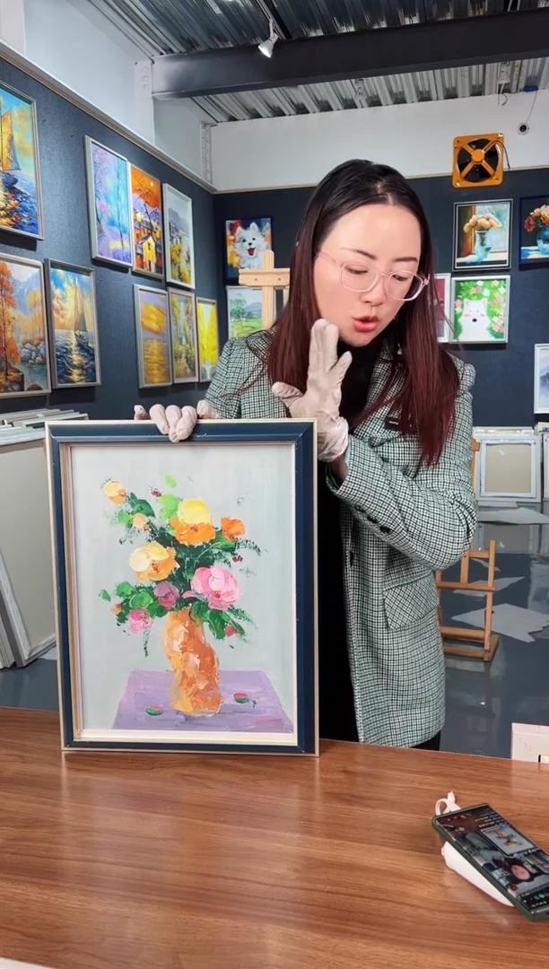 【闪购商品】油画39号 30*40 插花-手绘油画