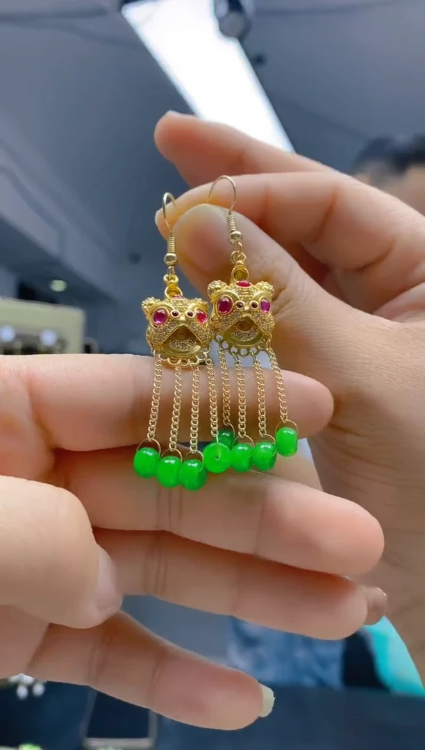 【闪购商品】翡翠耳饰合金130翡翠耳钩