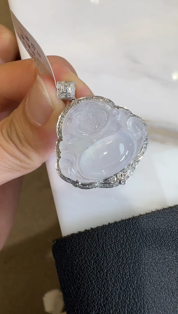 【闪购商品】翡翠吊坠(不含链)18K金镶嵌【源头工厂】钻石镶嵌