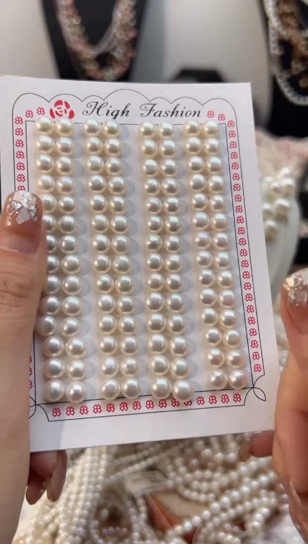 银S925镶嵌淡水珍珠福利强光*珍珠耳钉6mm+