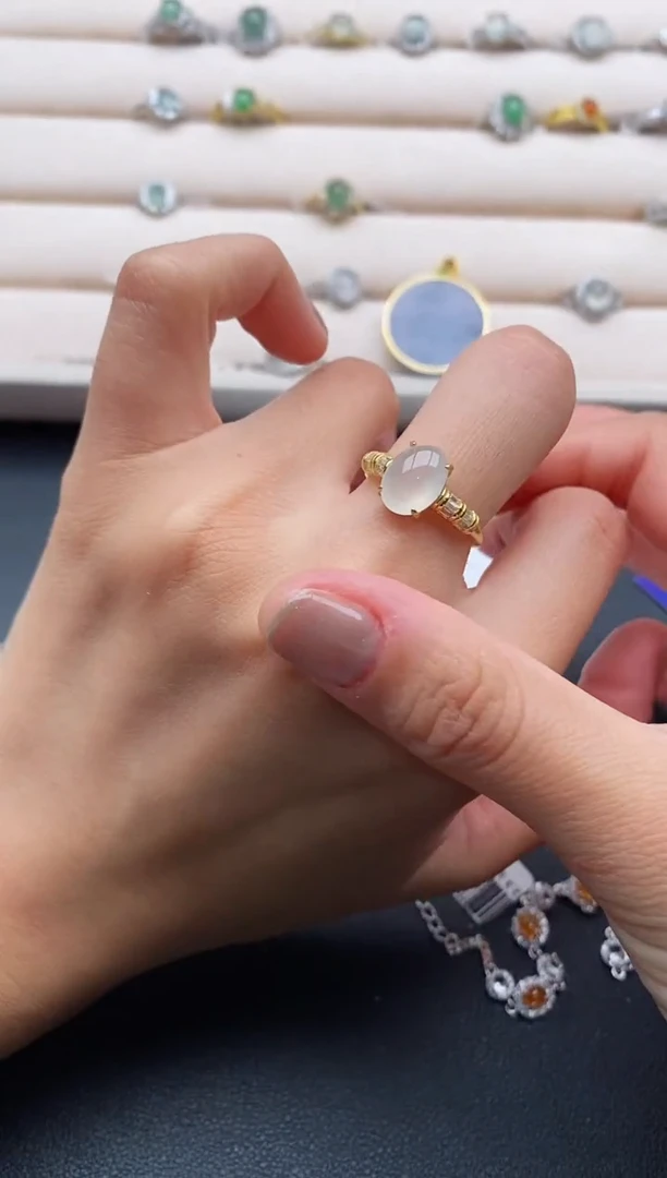 银S925镶嵌戒指翡翠6666666+10