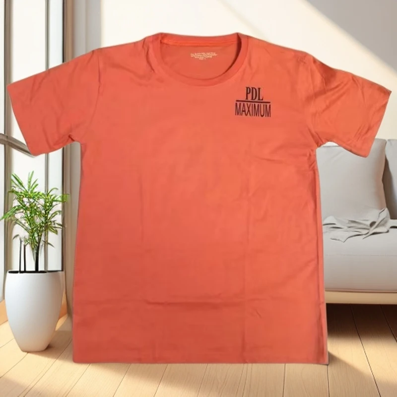 7516男女同款圆领桔色夏季短袖户外宽松半袖上衣