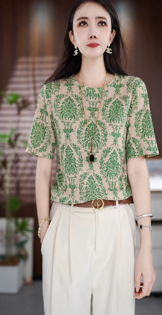 XT1265新款时尚百搭气质宽松减龄短袖上衣-悠悠