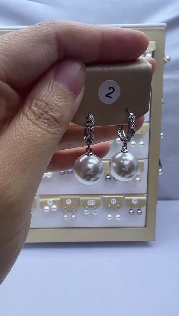 银S925镶嵌耳饰淡水珍珠2