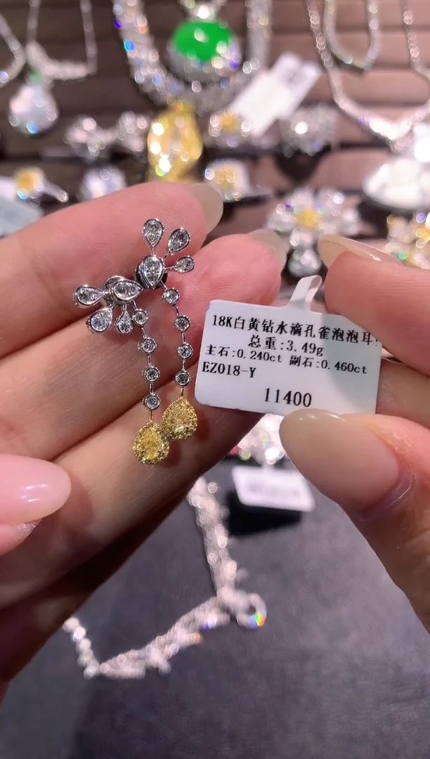 耳饰18K金镶嵌天然钻石r142 多样性发货一件