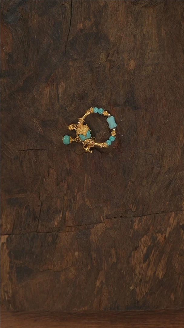 【闪购商品】绿松石戒指18K金镶嵌S2850-定制