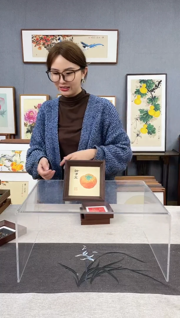 【闪购商品】国画刘凤娜-5寸-小摆台作品-柿子