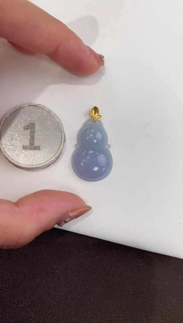 颈饰18K金镶嵌翡翠天然缅甸a货翡翠