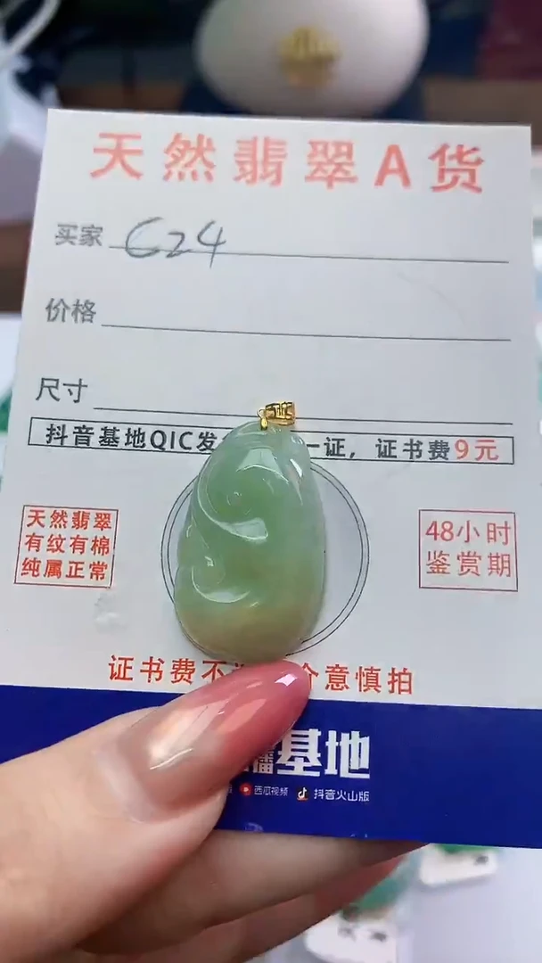 颈饰未镶嵌翡翠天然A货翡翠挂件