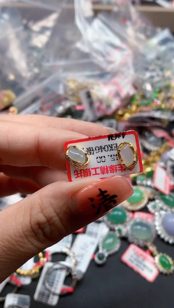 银S925镶嵌戒指翡翠天然A货缅甸翡翠