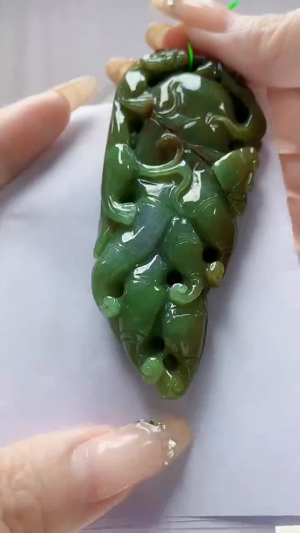 未镶嵌定制翡翠4868DD-毛货挂件30