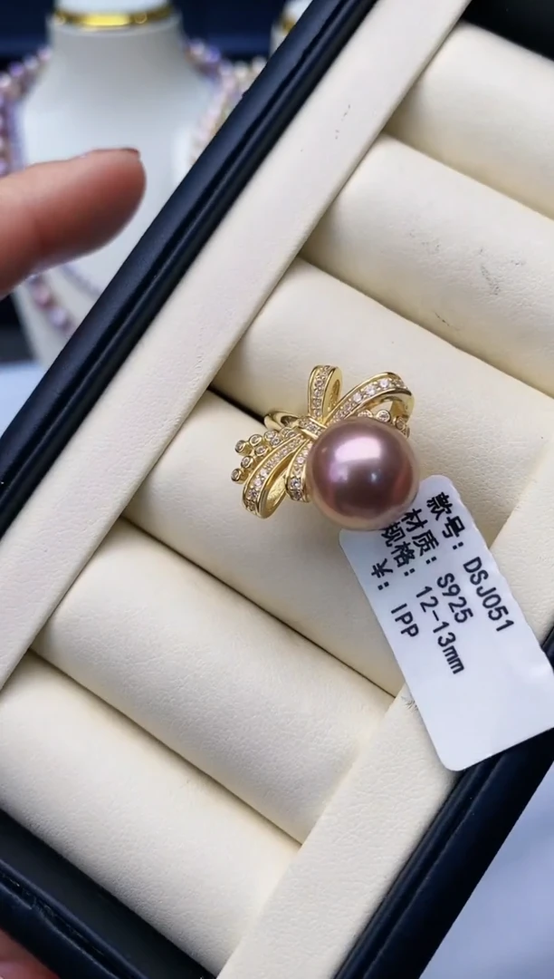 银S925镶嵌戒指淡水珍珠Y淡水戒指