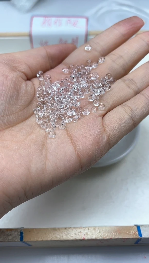 水晶珠宝半成品未镶嵌M668白水晶算盘2*4mm100个9.9元