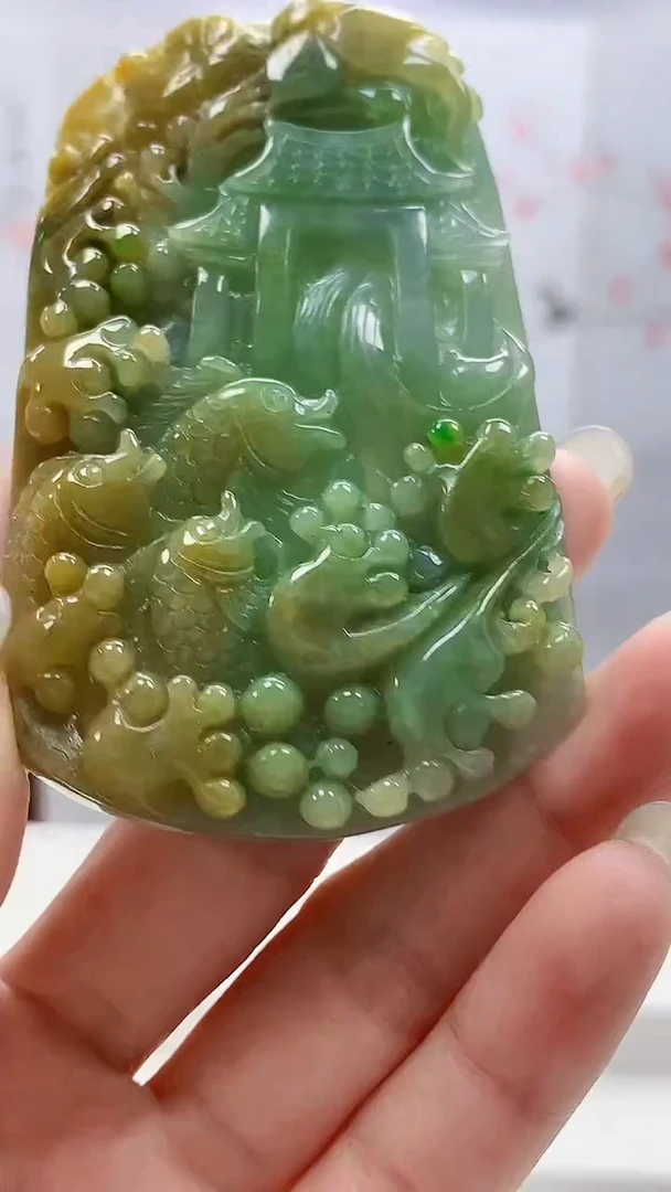 定制翡翠未镶嵌4852lr- 毛货挂件287