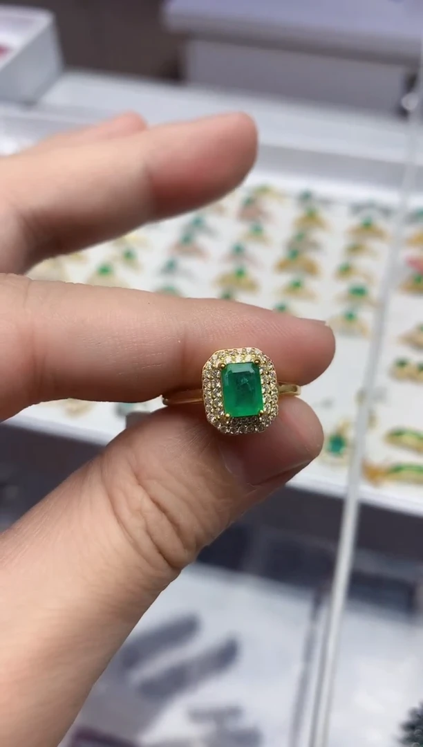 【闪购商品】祖母绿戒指银S925镶嵌.........