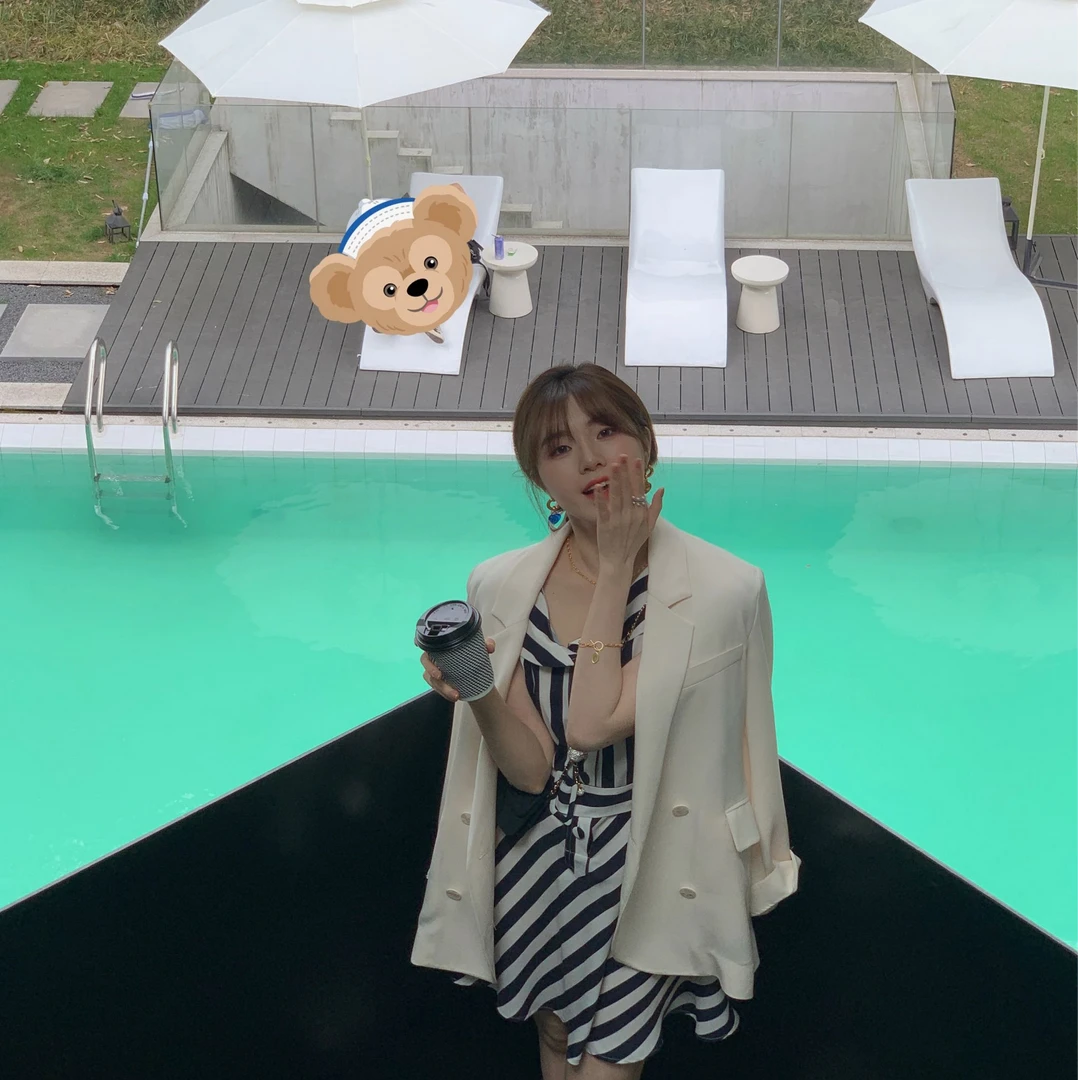 ASM ANNA◆阿佛洛度假日~清爽条纹长短款绑带连衣裙A8104