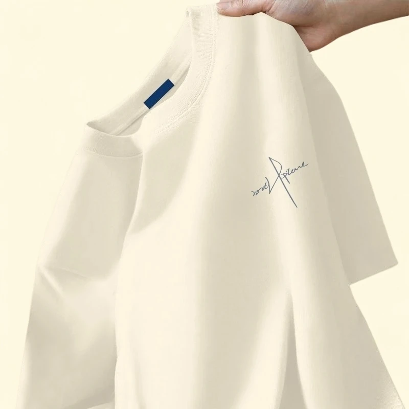 MENGPAUL新款男装夏季青年高街正肩休闲短袖宽松潮牌百搭半袖